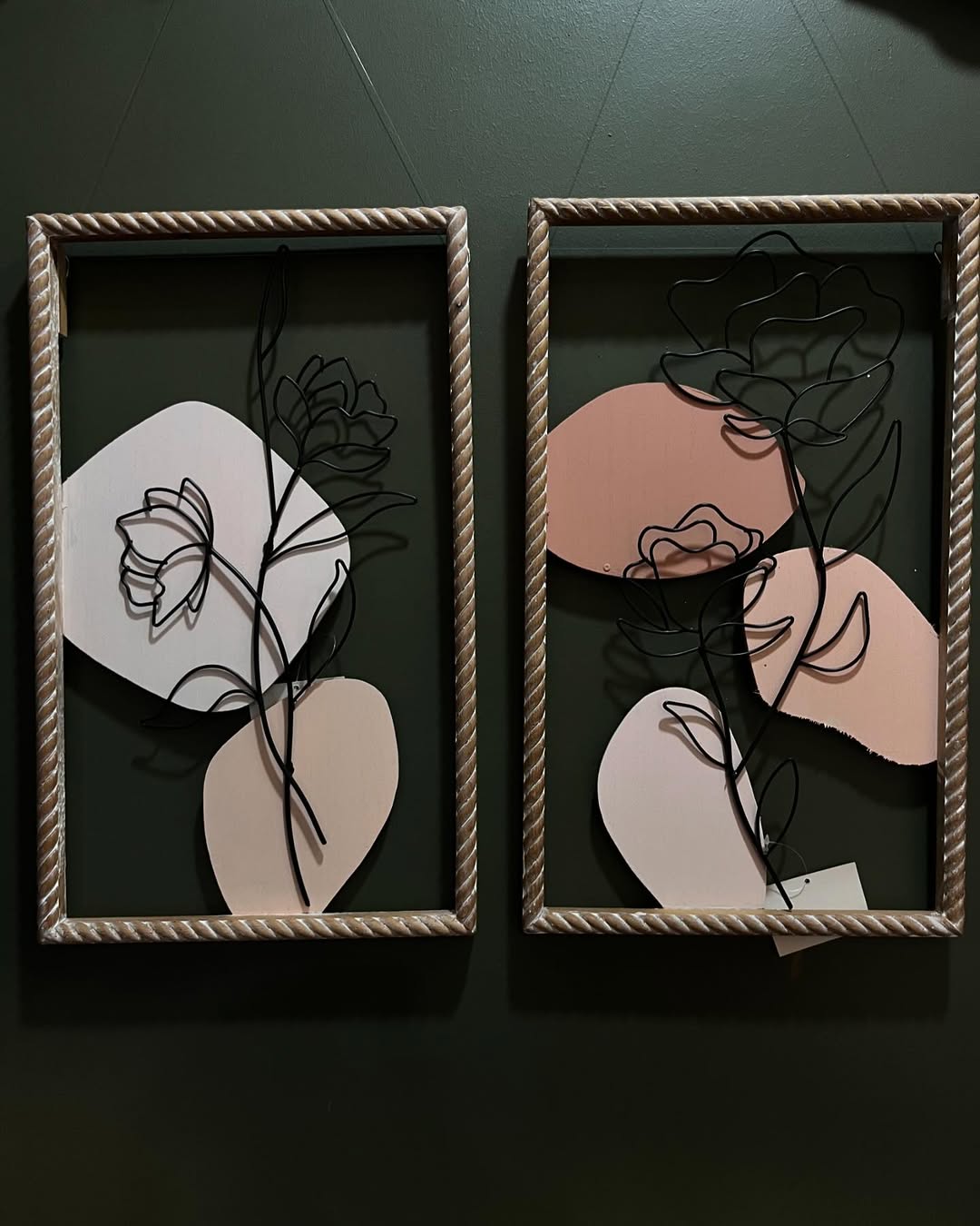 Tableau mural a fleur 2 pcs