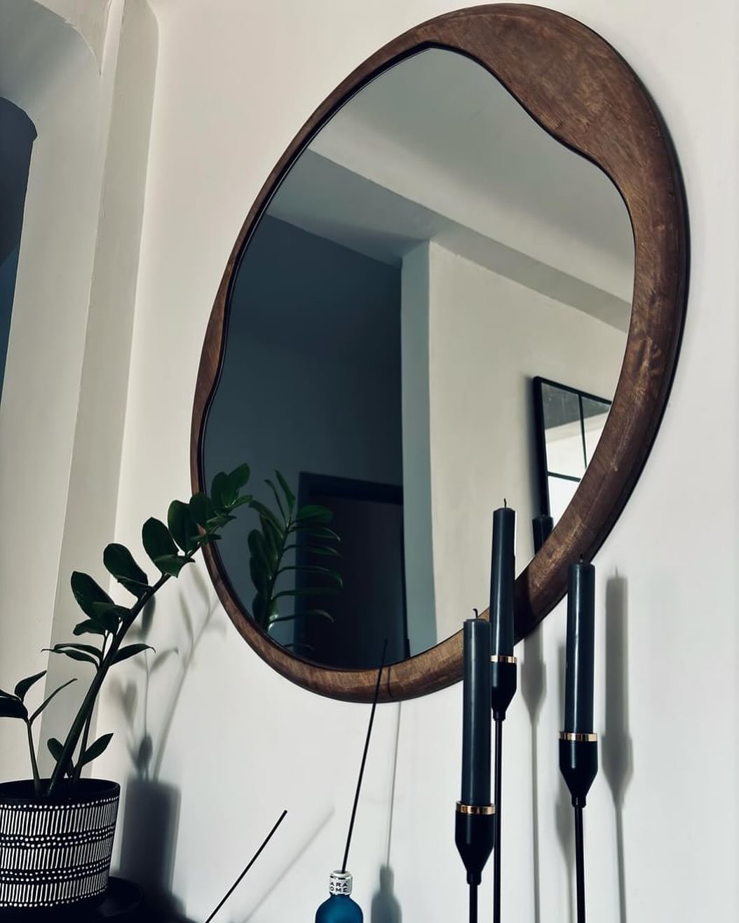 Miroir ronde en bois