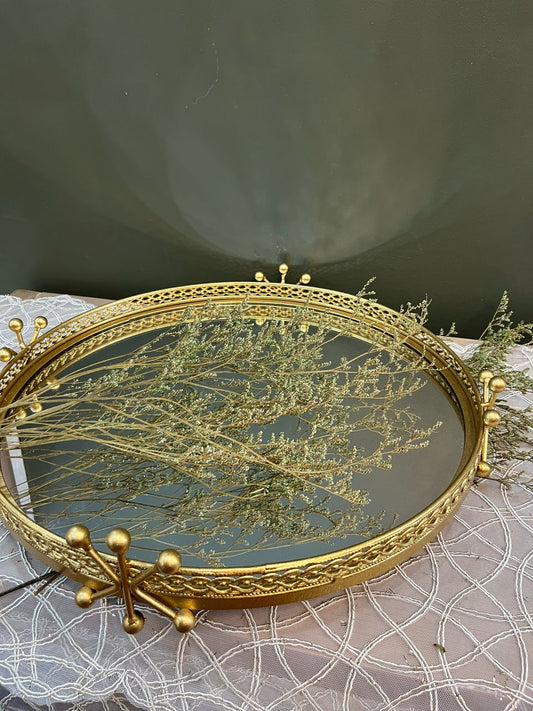 Plateau Miroir aspect bronze