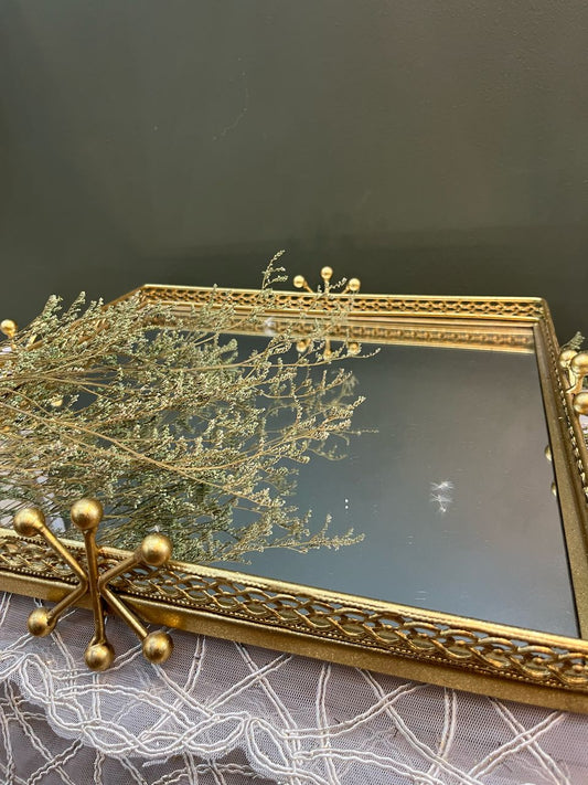 Plateau Miroir aspect bronze
