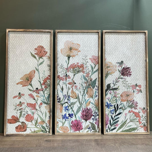 Trio de tableau a fleur