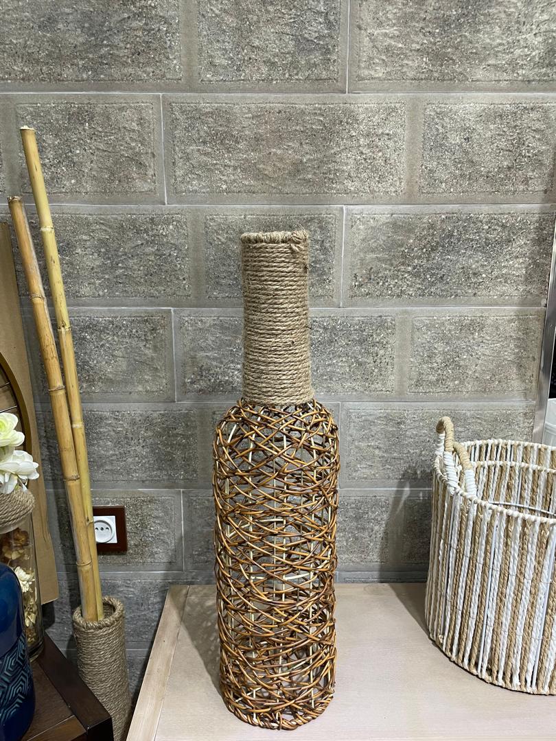 Vase Motif Marron Pm