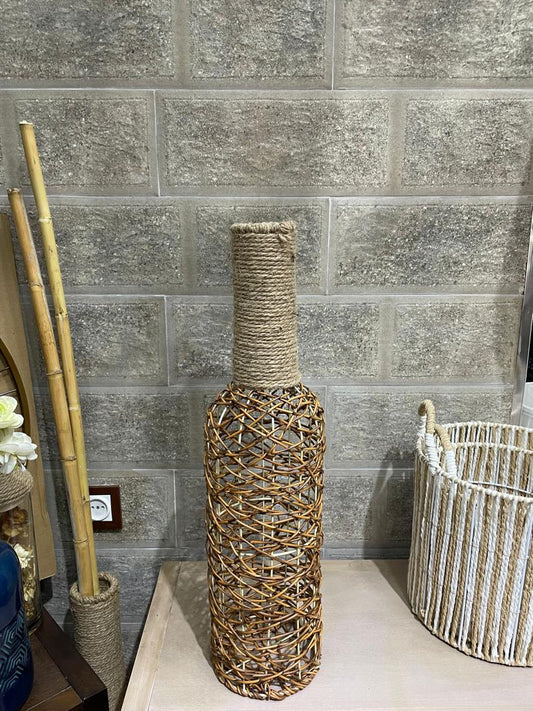 Vase Motif Marron Pm